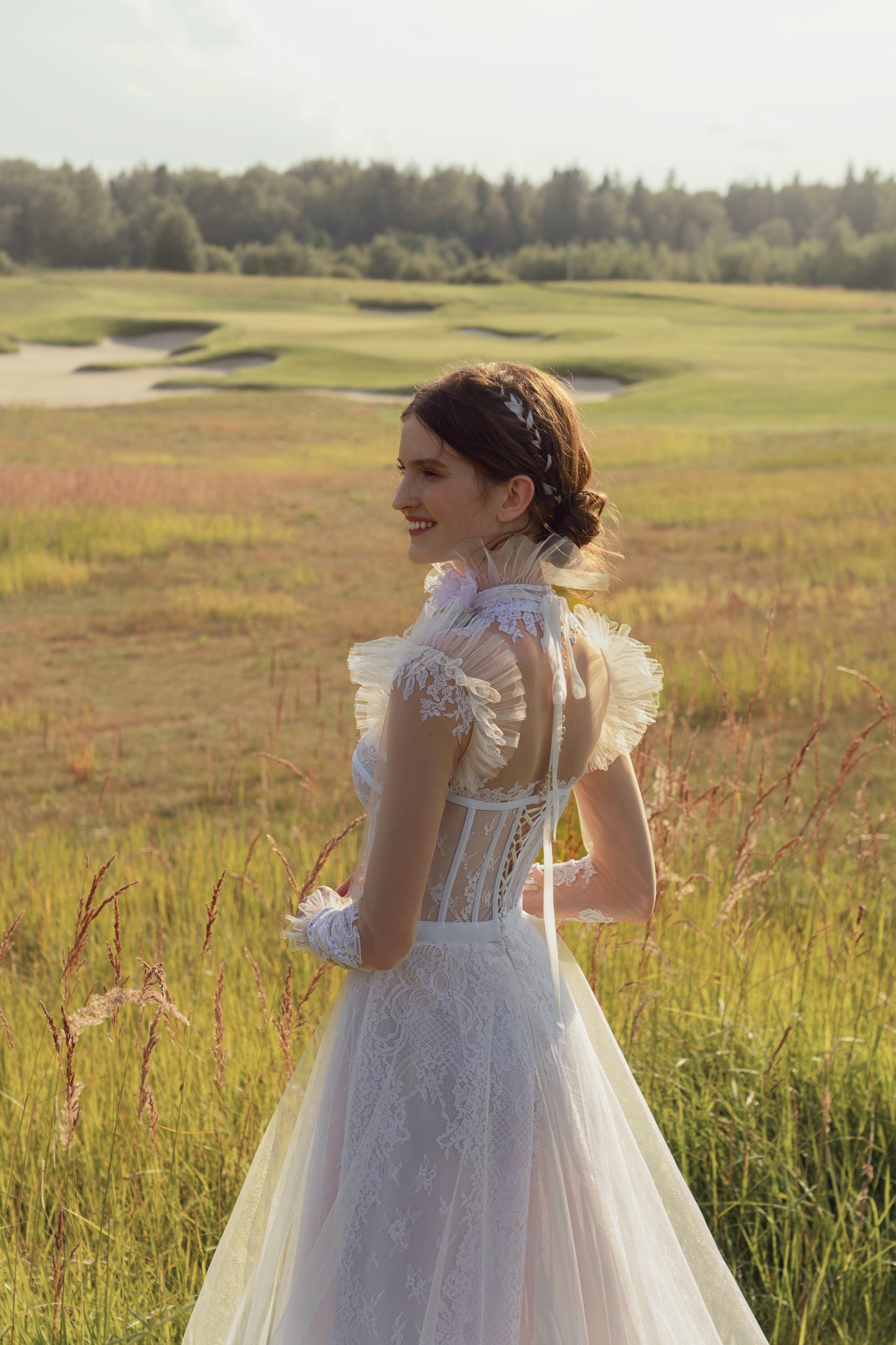 CRISTALIA Unusual Ruffles Wedding Dress