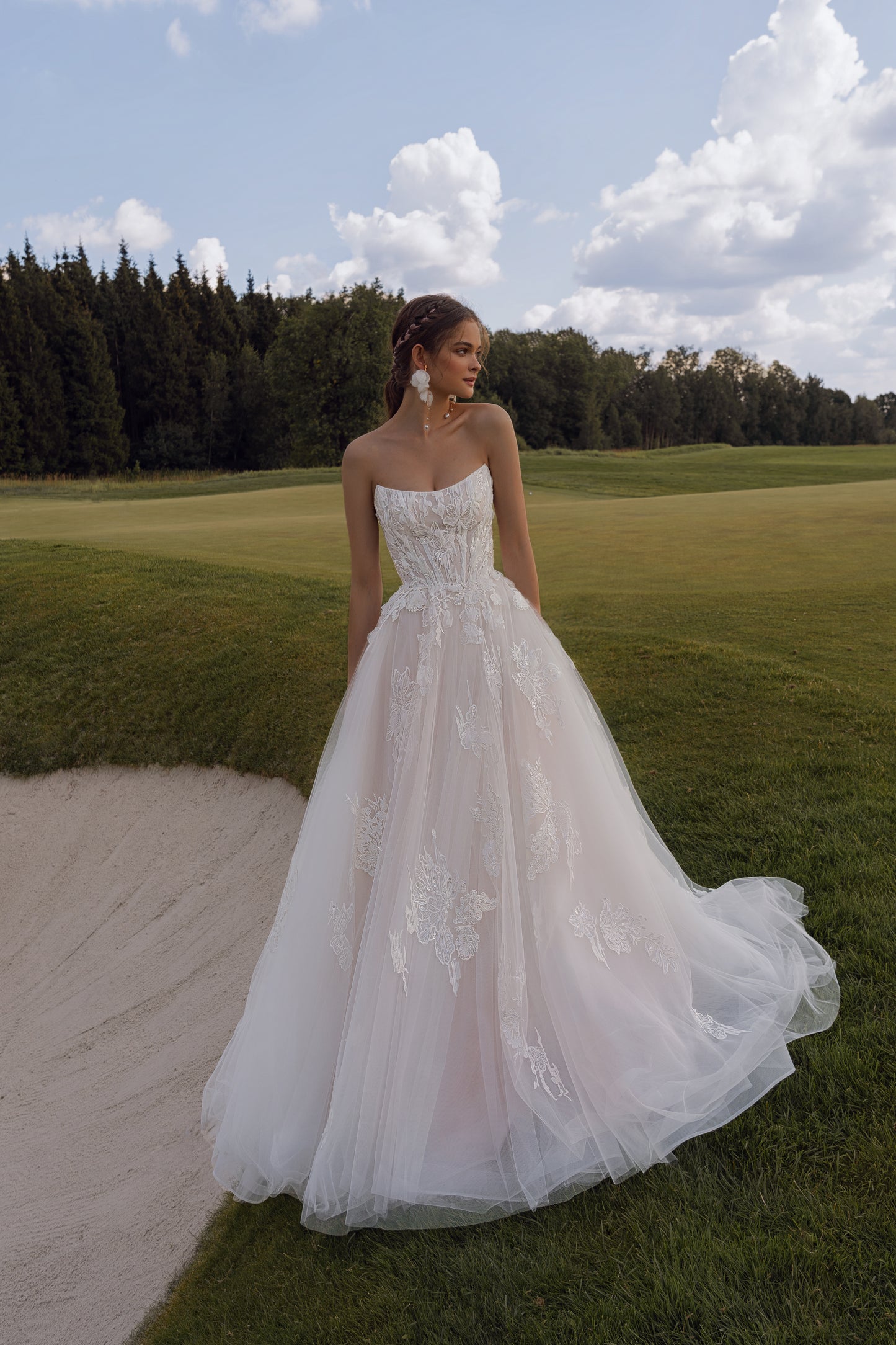 DJASAN Floral Glitter Wedding Dress