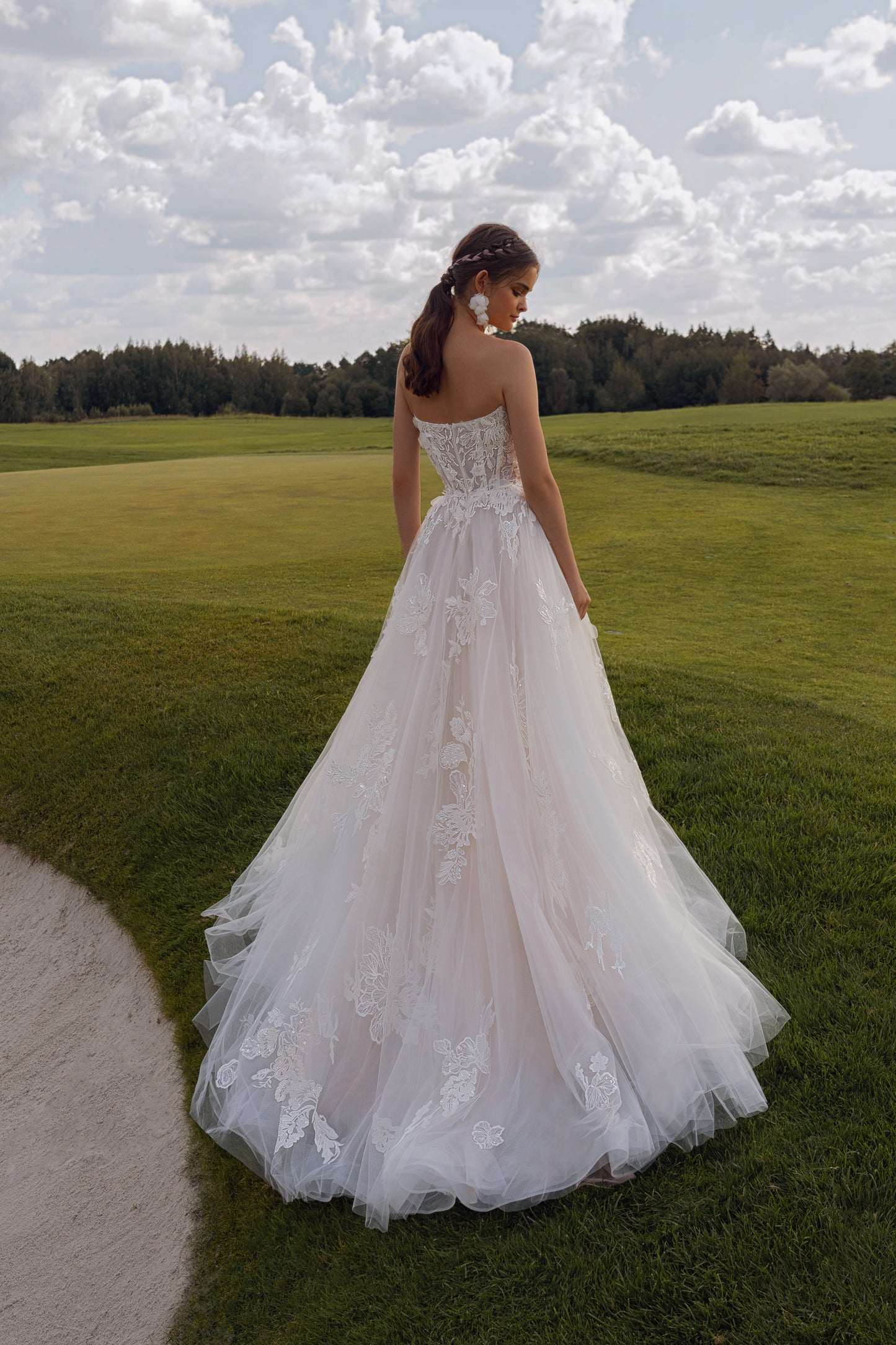 DJASAN Floral Glitter Wedding Dress