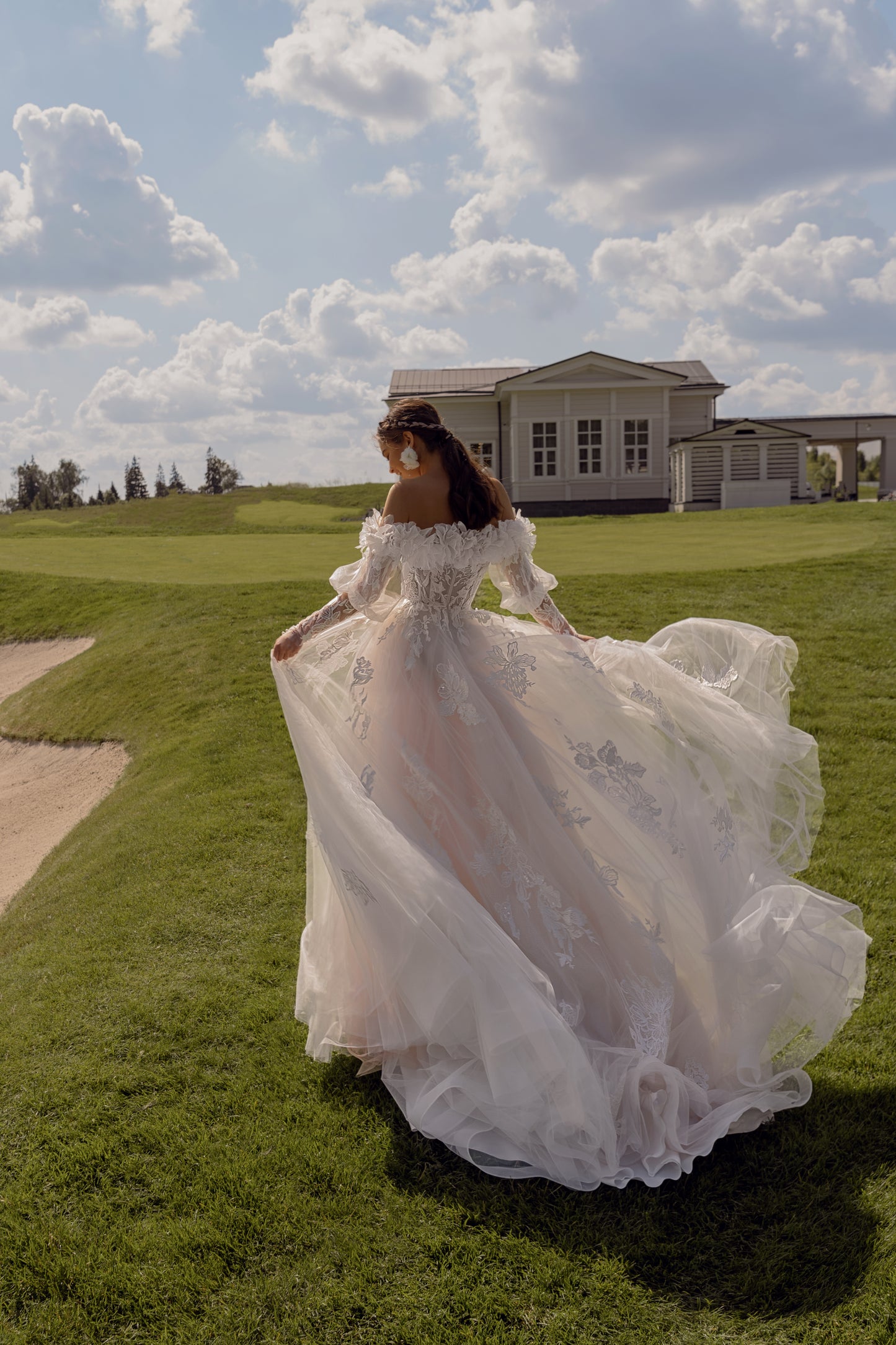 DJASAN Floral Glitter Wedding Dress