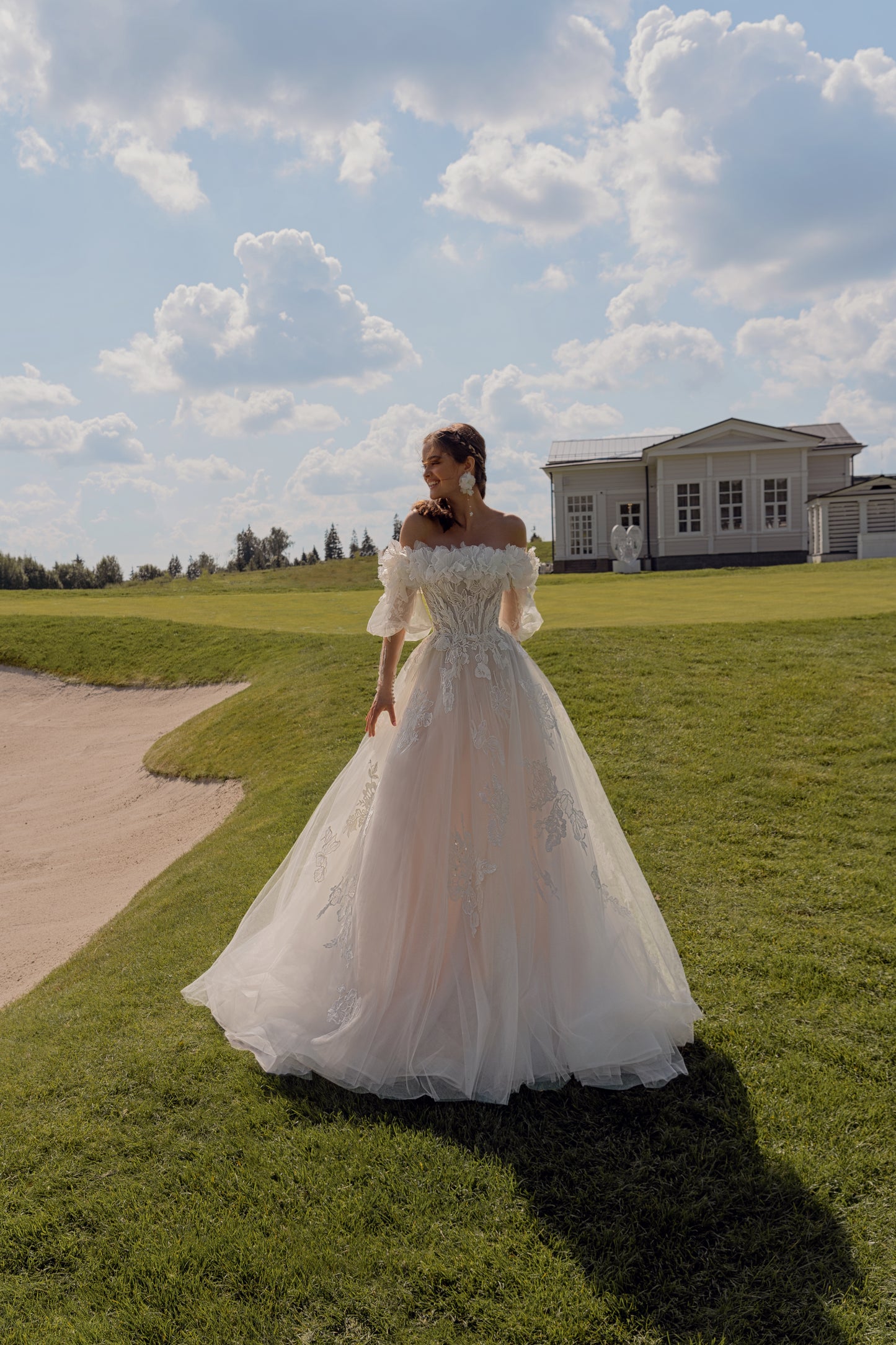 DJASAN Floral Glitter Wedding Dress