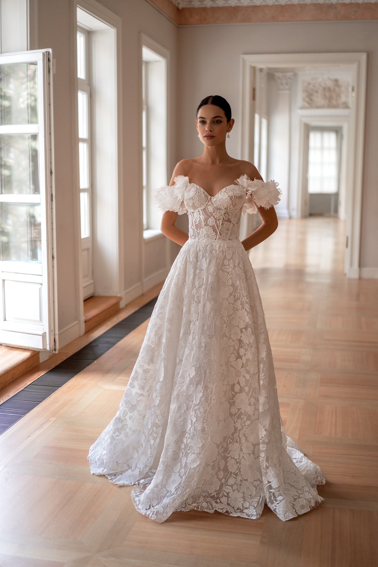 ELEGIA 3D lace Wedding Dress with Corset Top