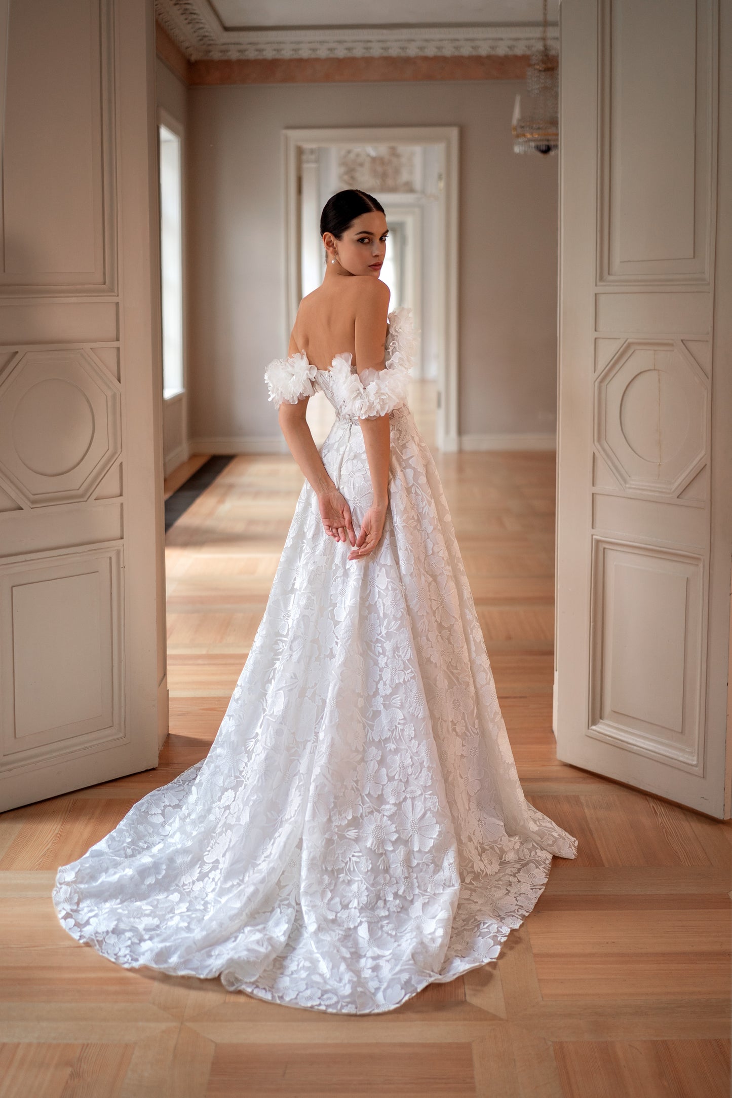 ELEGIA 3D lace Wedding Dress with Corset Top