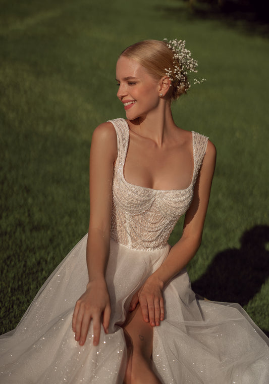 FRIONA Beaded Lace Bridal Gown