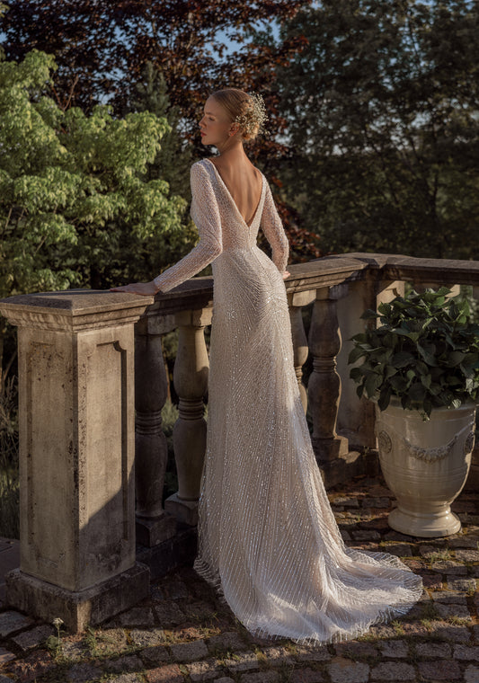 LOKES Elegant Mermaid Lace Wedding Dress