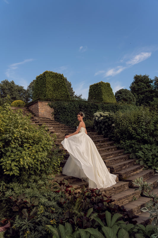 MILEZA Elegant satin wedding dress