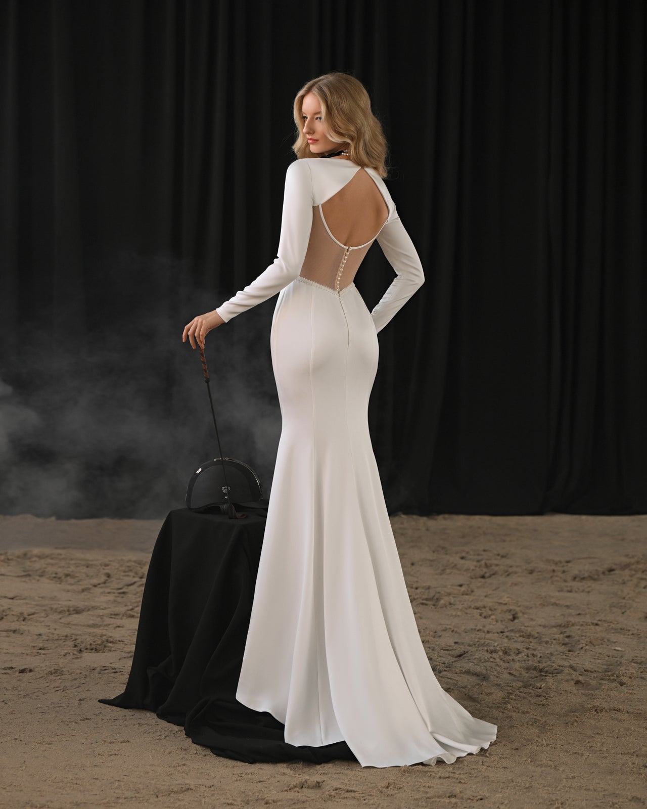 ADETTA Modern Long Sleeve Fitted Wedding Dress