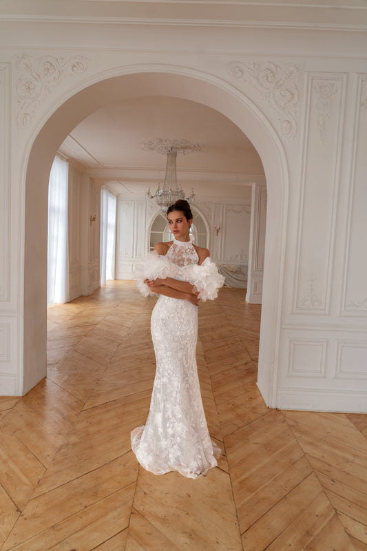 LEONA Moderna satīna kāzu kleita