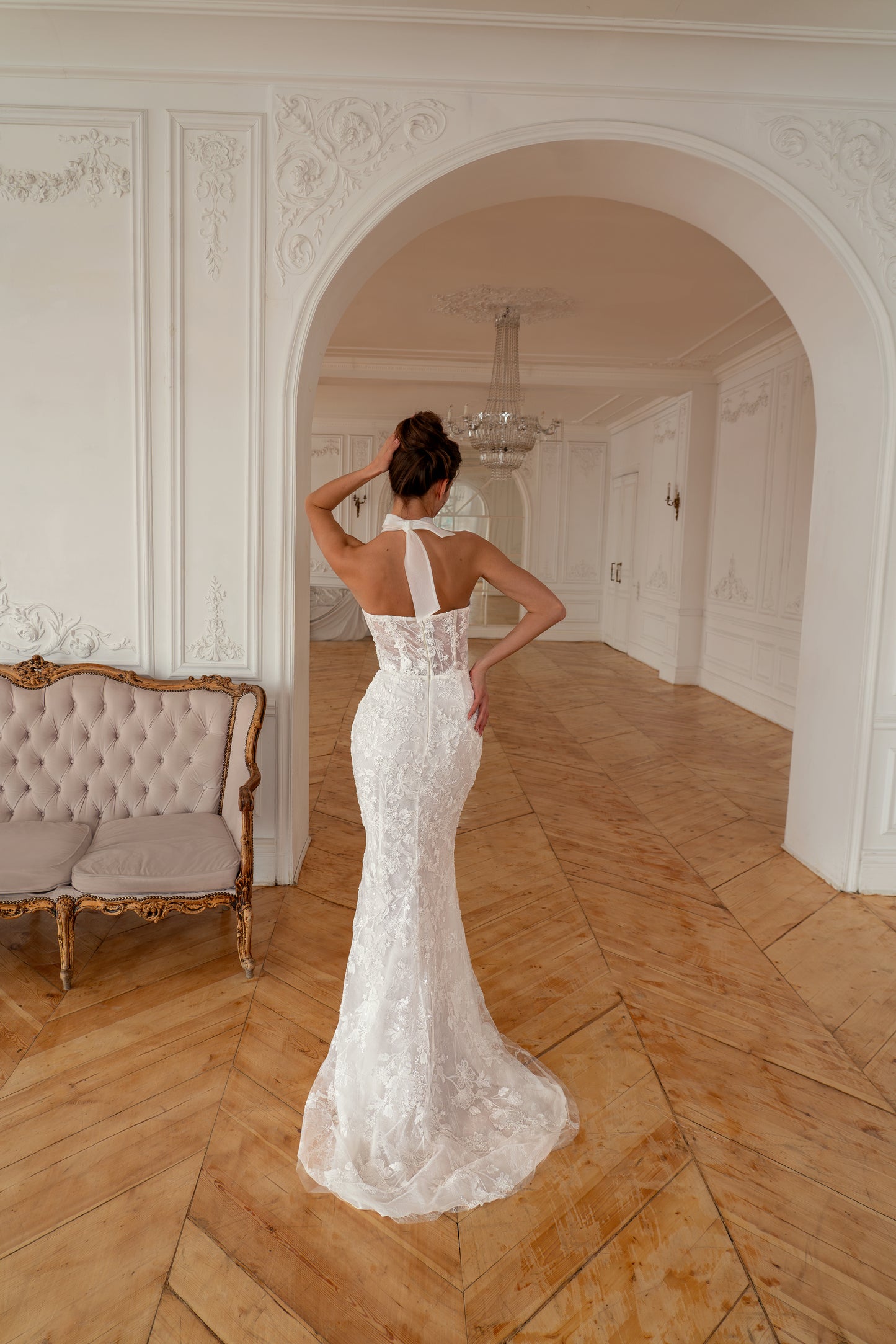 LEONA Moderna satīna kāzu kleita