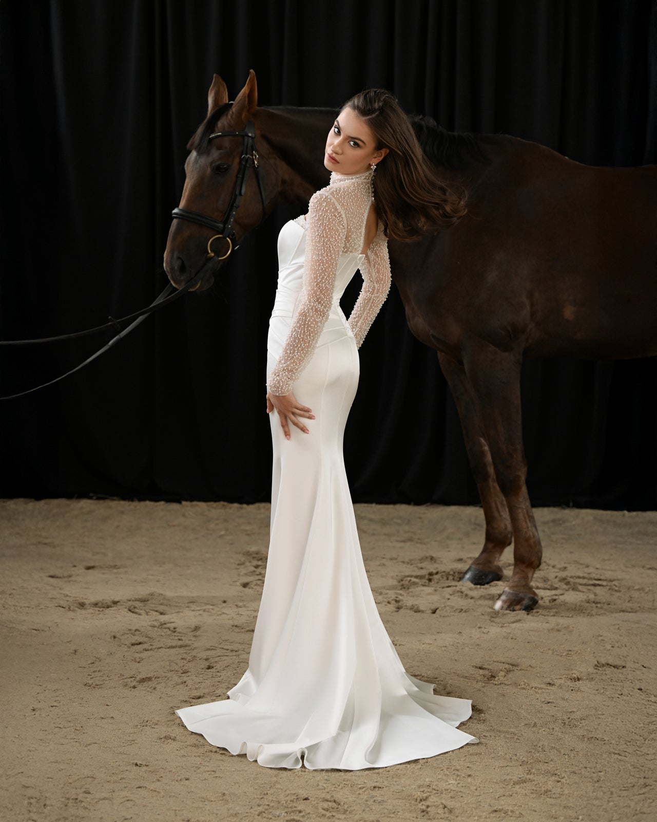 DANZA Fitted Wedding Dress with Pearl Bolero