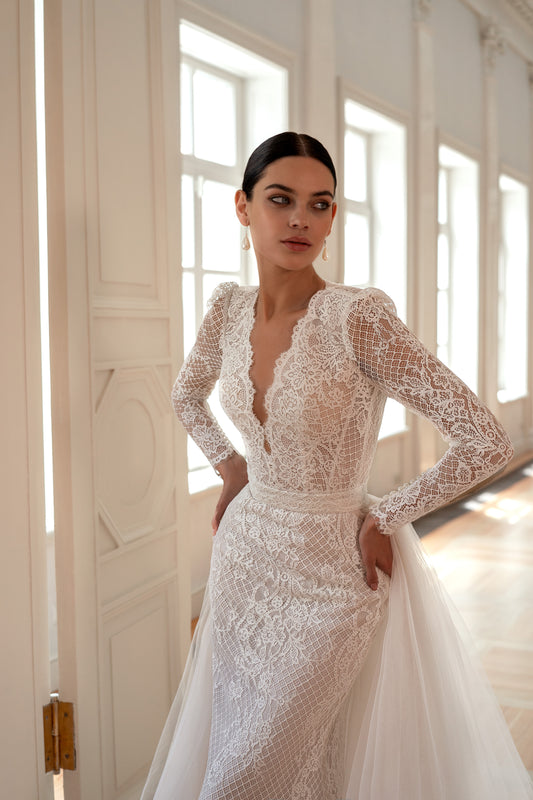 DIDIAN- Modern Lace Wedding Dress