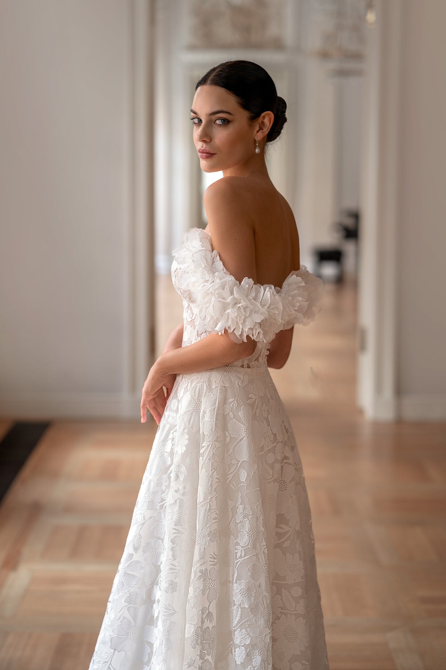 ELEGIA-3D lace Wedding Dress with Corset Top