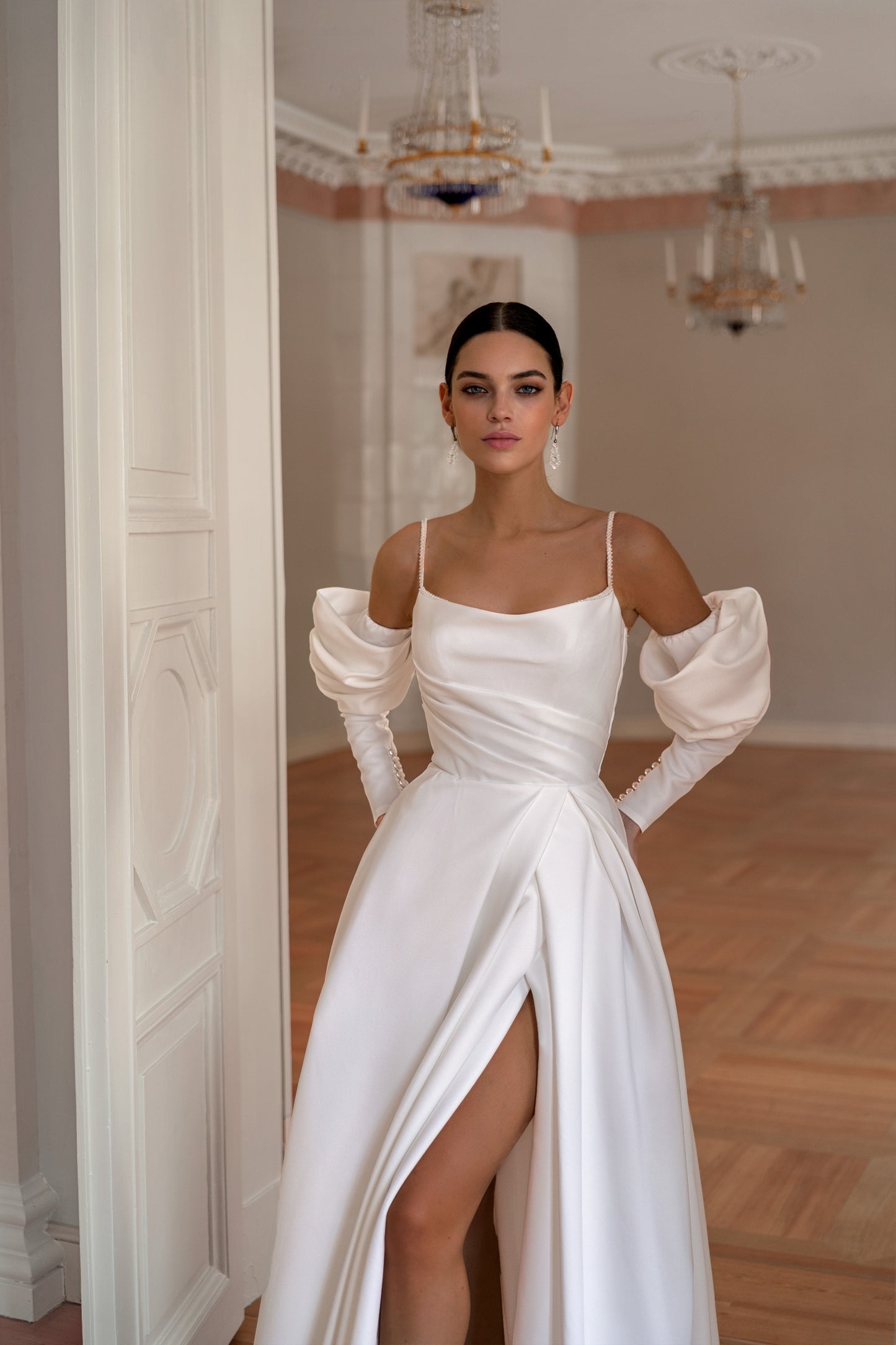 GREIDA-Satin wedding dress