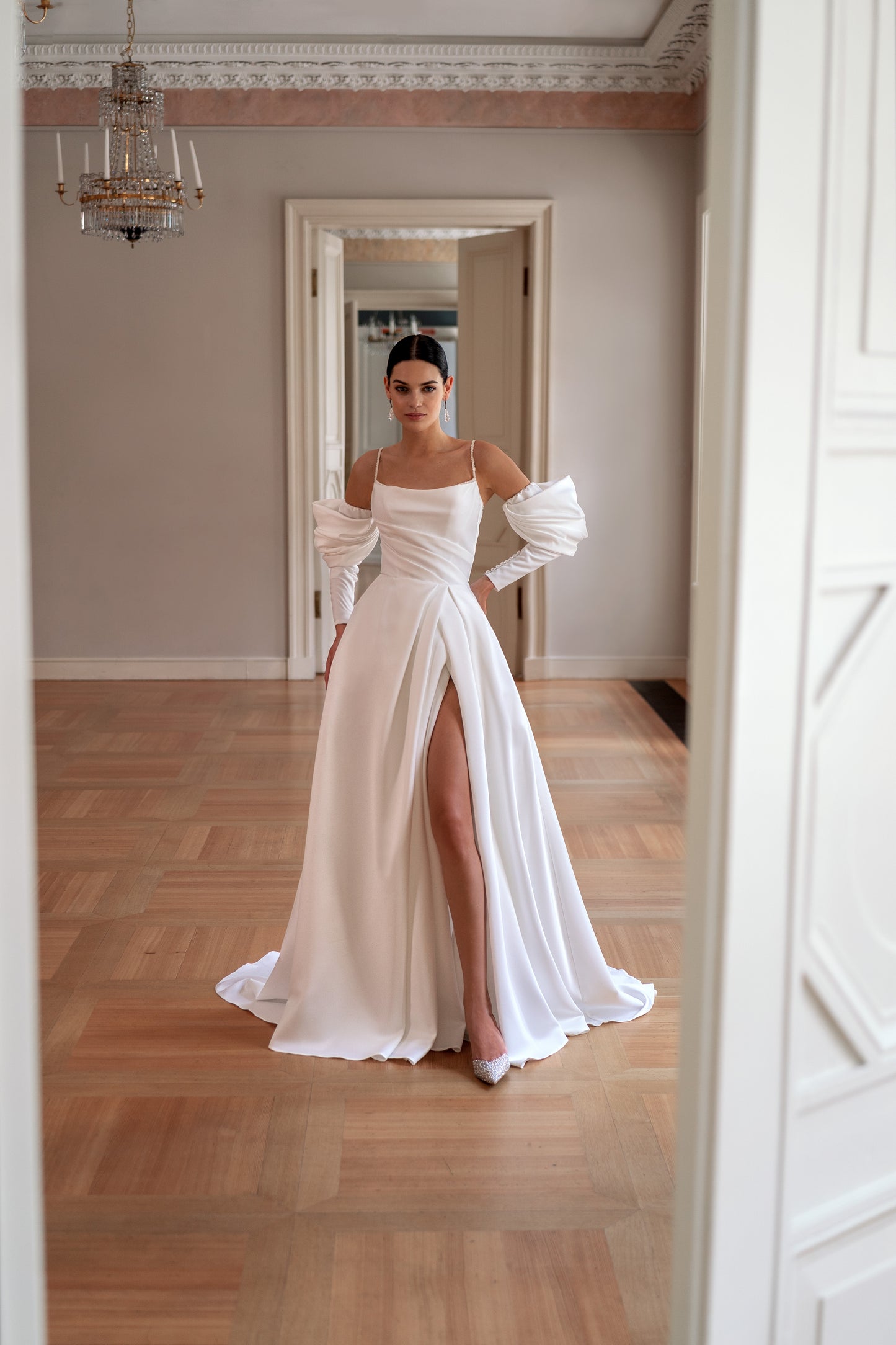 GREIDA-Satin wedding dress