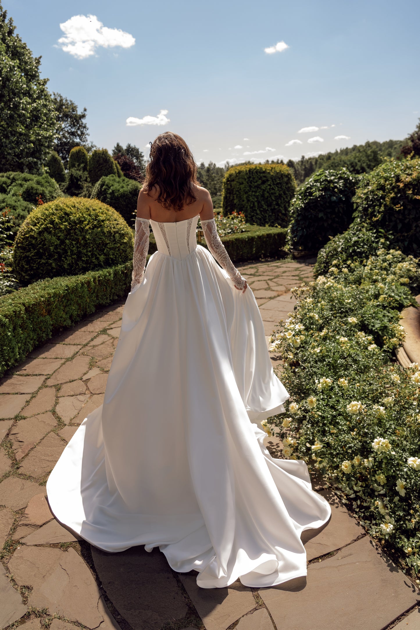 LEONA- Modern satin wedding dress