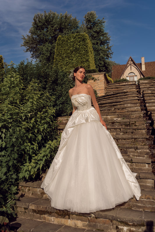 MILEZA- Elegant satin wedding dress