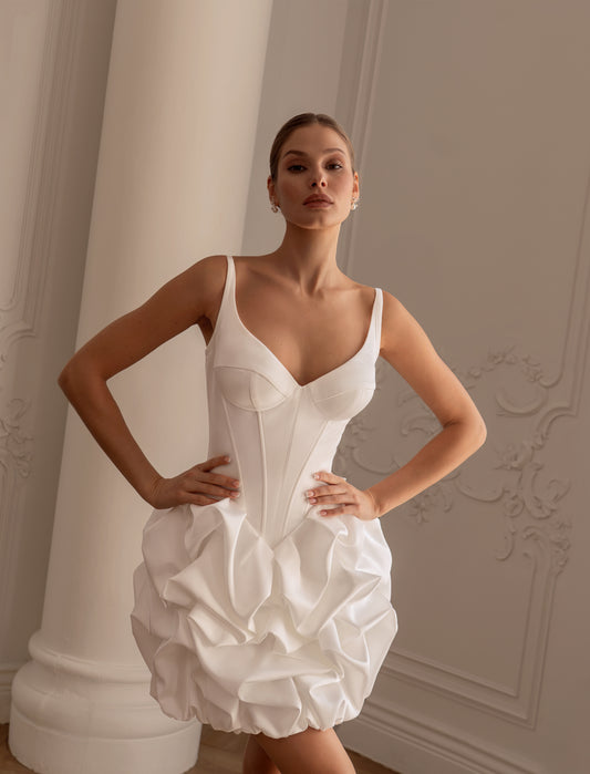SALSA Modern Corset Mini Wedding Dress