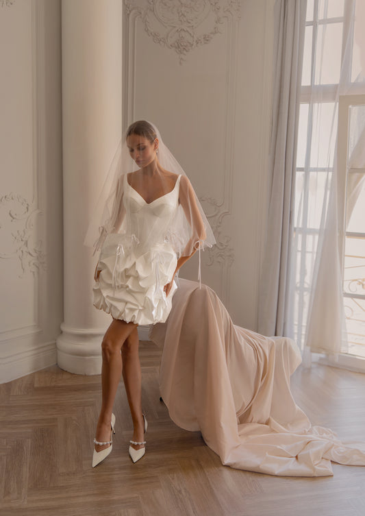 SALSA Modern Corset Mini Wedding Dress