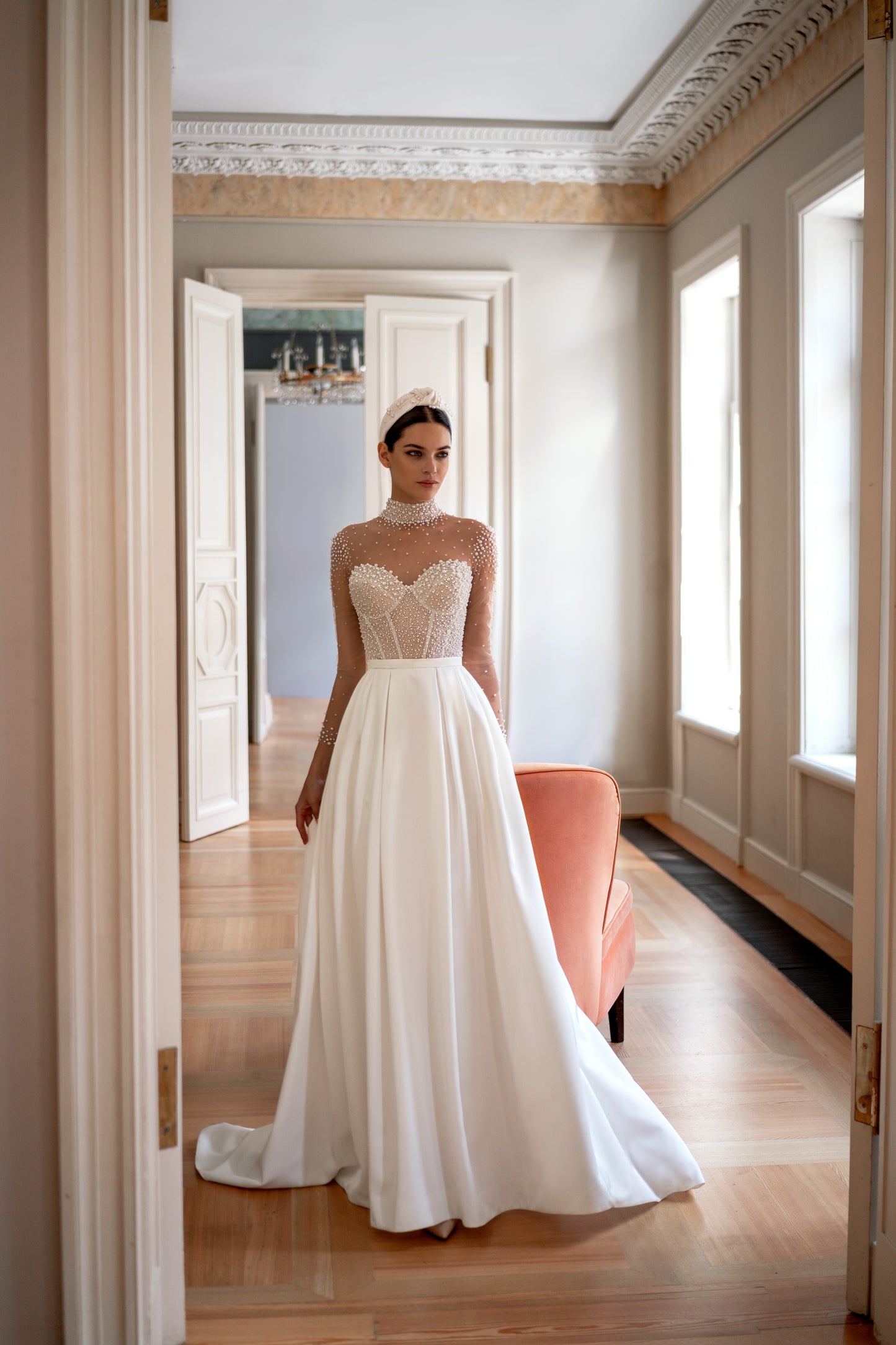 SAMIRA- Shiny pearl wedding dress