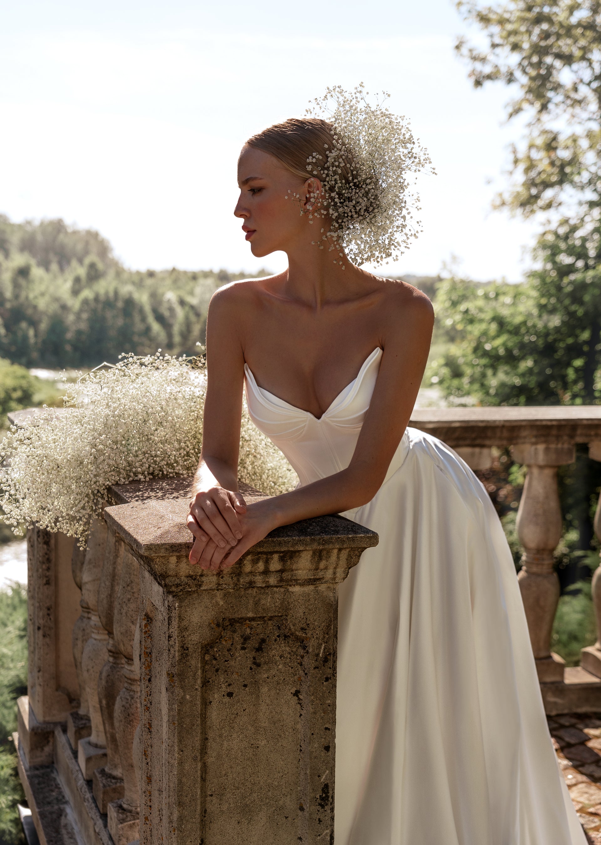 satin bridal dress SANLAR Satin wedding dress L / A-line